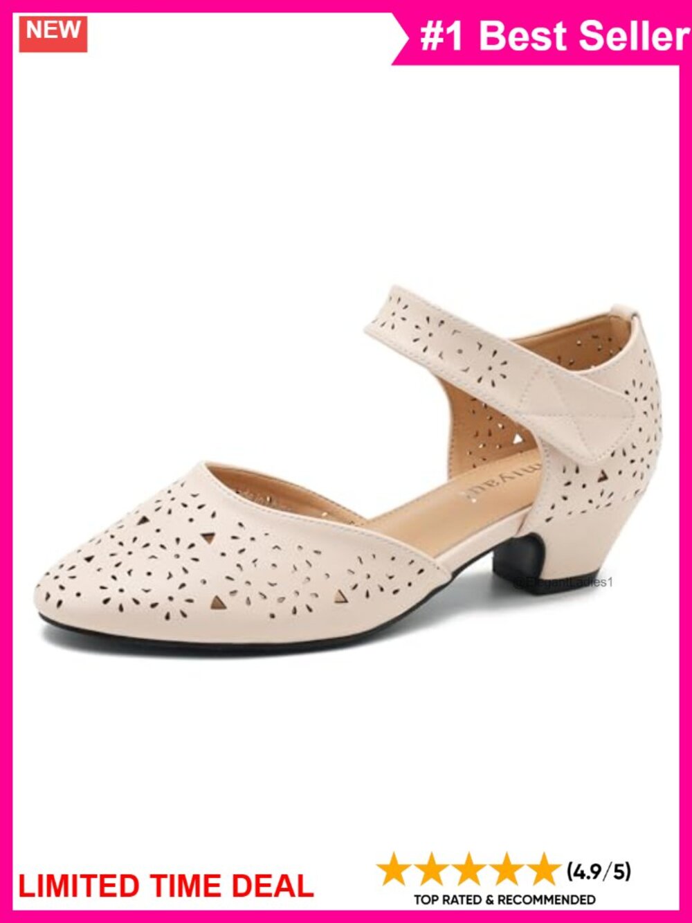 Women's Low Block Heel Pumps Round Toe Cutout D'Orsay Dress Shoes